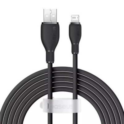 кабель baseus pudding series fast charging cable usb - lightning 2.4a/1.2m (p10355700111-00) (black) 