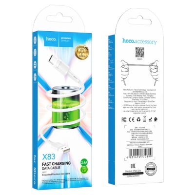 кабель hoco x83 usb - microusb 2.4a/1m (білий) 