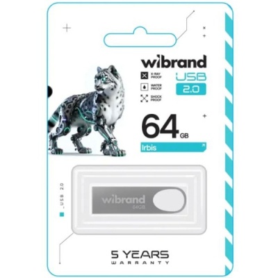 usb флеш-накопичувач wibrand 64gb irbis (срібло) 