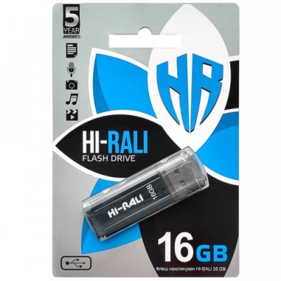 usb флеш-накопичувач hi-rali corsair 16gb (сірий) 