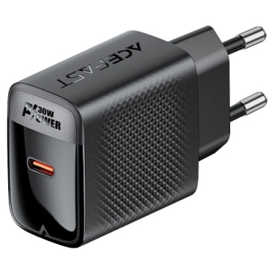 мережевий зарядний пристрій acefast a102 pd30w (1type-c) (чорний) 