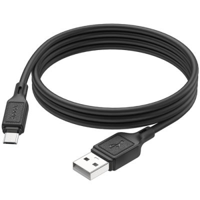кабель hoco x90 cool silicone usb - microusb 2.4a/1m (чорний) 