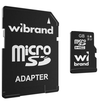 карта пам'яті wibrand microsdxc 64gb uhs-1 u3 10 class + adapter (чорний) 