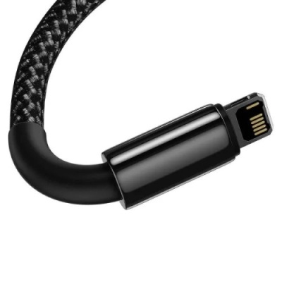 кабель baseus tungsten gold usb - lightning 2.4a/2m (calwj-a01) (black) 