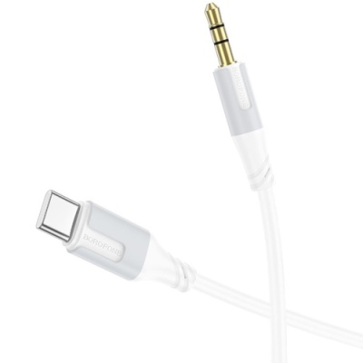кабель aux borofone bl19 3.5mm(male) - type-c(male) 1m (білий) 