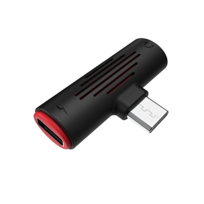 перехідник borofone bv8 type-c 2-in-1 audio converter (чорний) 