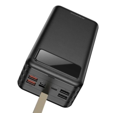 додаткова батарея power bank borofone dbt09 with light 60000mah (чорний) 