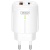 мережевий зарядний пристрій xo l114 1usb/18w/qc3.0 + 1type-c/20w/pd (бiлий) 