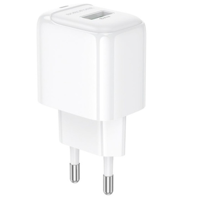 мережевий зарядний пристрій borofone bas42a 1usb/18w/qc3.0 (білий) 