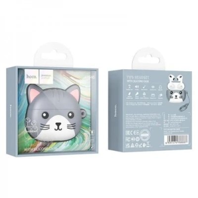 бездротові навушники (tws) hoco ew46 mysterious cat (сірий) 