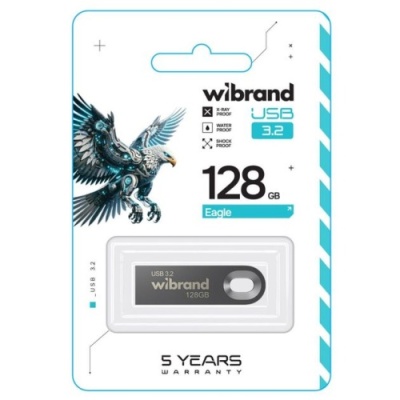 usb флеш-накопичувач wibrand 128gb 3.2 eagle gen1 (сірий) 