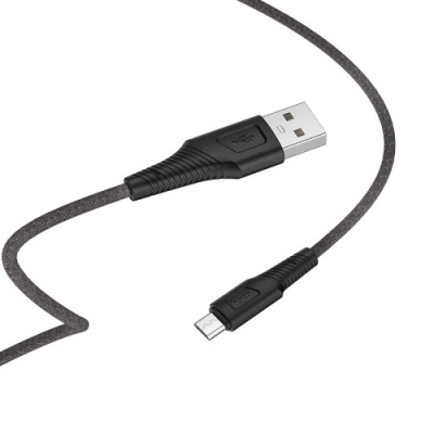 кабель hoco x58 airy silicone usb - microusb 2.4a/1m (чорний) 