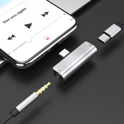 перехідник hoco ls26 type-c - aux (3.5mm) (сталевий) 