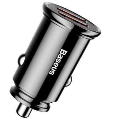 Автомобільний Зарядний Пристрій Baseus Circular Plastic A+A PPS (CCALL-YD01) 2USB/30W/QC3.0 (Black)