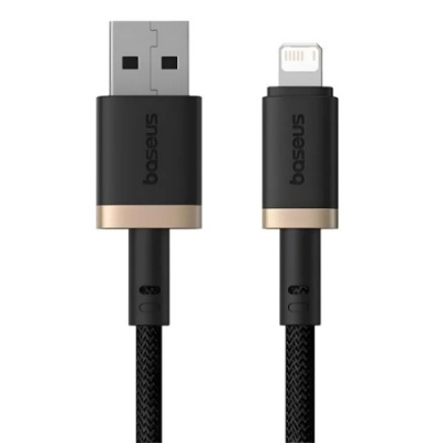 кабель baseus dura series fast charging usb - lightning 2.4a/1m (p10377801u01-00) (black/gold) 