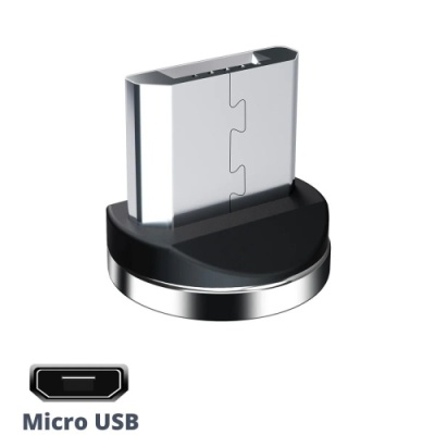 конектор magnetic microusb круглий (сталевий) 