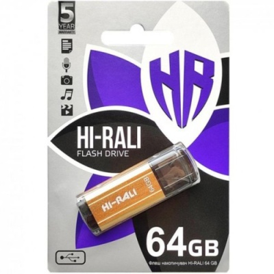 usb флеш-накопичувач hi-rali stark 64gb (золотий) 