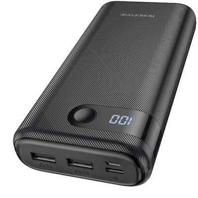 додаткова батарея power bank borofone bt35a smart force digital display 20000 mah (чорний) 