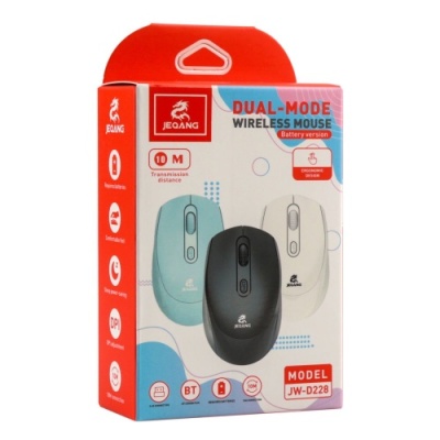мишка бездротова jeqang jw-d228 2.4g bluetooth dual-mode battery (чорний) 