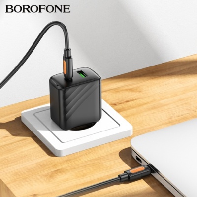 кабель borofone bx114 silicone type-c - type-c 60w/1m (чорний) 
