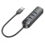 usb hub borofone dh6 (usb to usb3.0*3+rj45) 1,2м - чорний 
