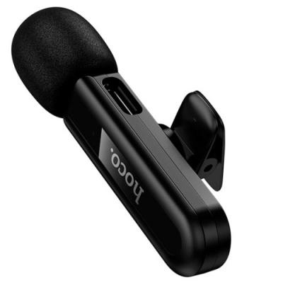 мікрофон петличний бездротовий hoco l20b lightning-type-c-3.5 mm (чорний) 