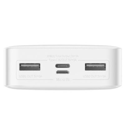 додаткова батарея power bank baseus bipow digital display 15w 20000mah overseas edition white (ppbd050102) 