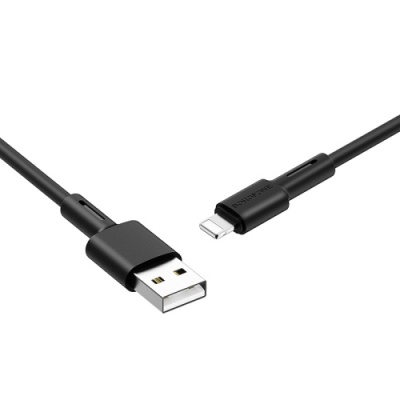 кабель borofone bx31 silicone usb - lightning 2.4a/1m (чорний) 