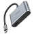 usb hub hoco hb29 type-c easy-lead type-c multifunction converter(hdtv+vga) metal grey 