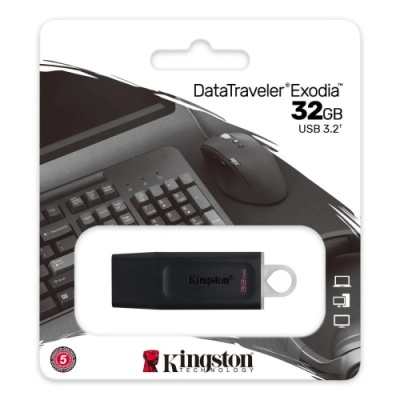 usb флеш-накопичувач kingston data tr exodia 32gb 3.2 (чорний) 