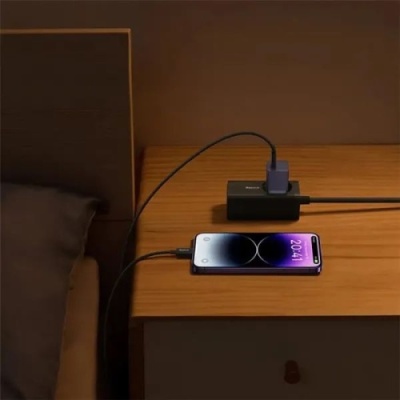 мережевий зарядний пристрій baseus gan5 (ccgn070705) 1type-c/30w/pd (фіолетовий) 