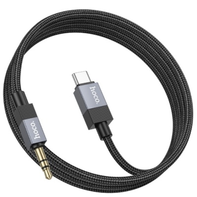 перехідник hoco upa32b type-c - jack 3.5 plug (1m) (чорний) 