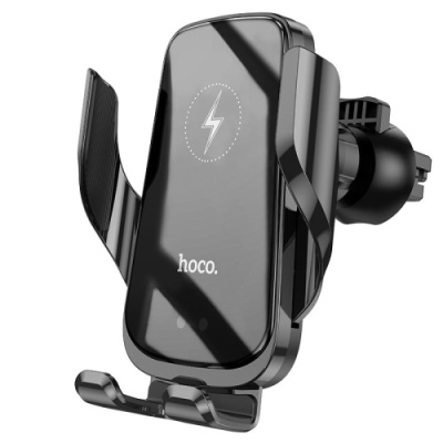 Автотримач Hoco CA202 Plus Automatic Clamping Wireless 15w (Чорно-Сірий)