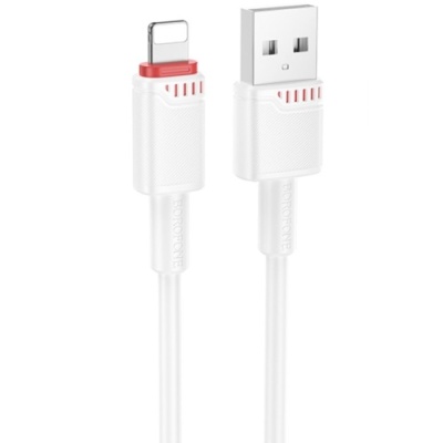 кабель borofone bx110 usb - lightning 2.4a/1м (білий) 