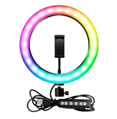 кільцева лампа rgb crystal 3d-26 26cm 