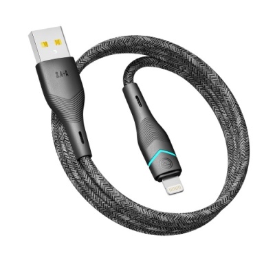 кабель ridea rc-rl15 rgb light usb - lightning 12w 1.2m (чорний) 