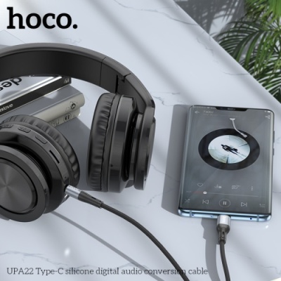 кабель aux hoco upa22 3.5mm(male) - type-c(male) 1m (чорний) 