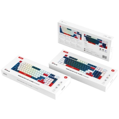 клавіатура бездротова xo kb-08 wireless tri-mode 96-key mechanical (синій+білий+червоний) 