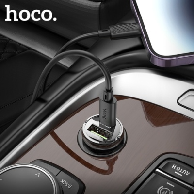 Автомобільний Зарядний Пристрій Hoco Z53A PD30W+QC3.0 (1USB/1Type-C) (Чорний)