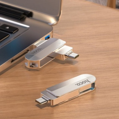 usb флеш-накопичувач hoco ud10 usb3.0 - type-c 32gb (сталевий) 