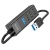 usb hub hoco hb25 easy mix 4-in-1 converter (usb to usb3.0+usb2.0*3) (чорний) 
