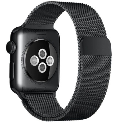 ремінець для apple watch milanese loop 42/44/45/49 mm (чорний) 
