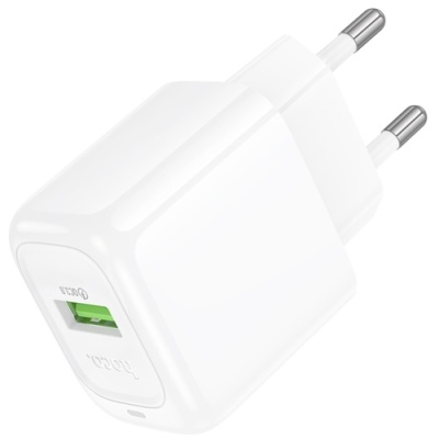 мережевий зарядний пристрій hoco cs52a 1usb/18w/qc3.0 (білий) 