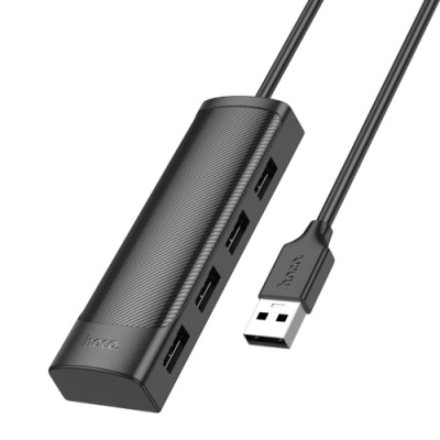 usb hub hoco hb41 easy 4-in-1 converter (usb to usb2.0*4) 1,2m. black 
