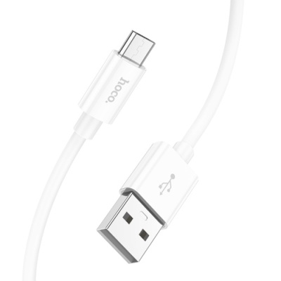 кабель hoco x87 magic silicone usb - microusb 2.4a/1m (білий) 