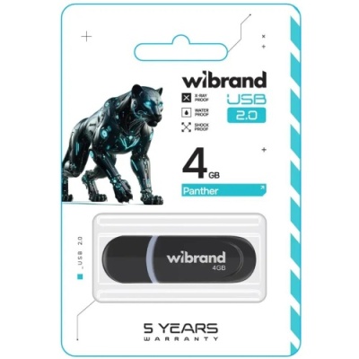 usb флеш-накопичувач wibrand 4gb panther (чорний) 