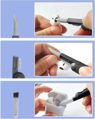 набір для чищення гаджетів 7in1 (біло-сірий) 