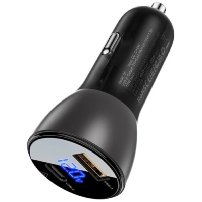 Автомобільний Зарядний Пристрій Acefast B6 PD + QC 3.0 (1 Type-C/1 USB/3A/63W) (чорний)