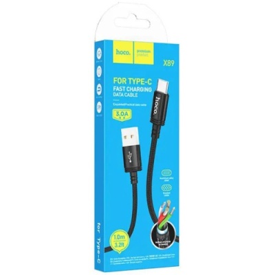 кабель hoco x89 wind usb - type-c 3a/1m (чорний) 