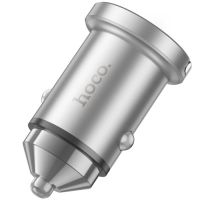 Автомобільний Зарядний Пристрій Hoco NZ10 PD45W+QC3.0 (1Type-C/1USB) (сталевий)